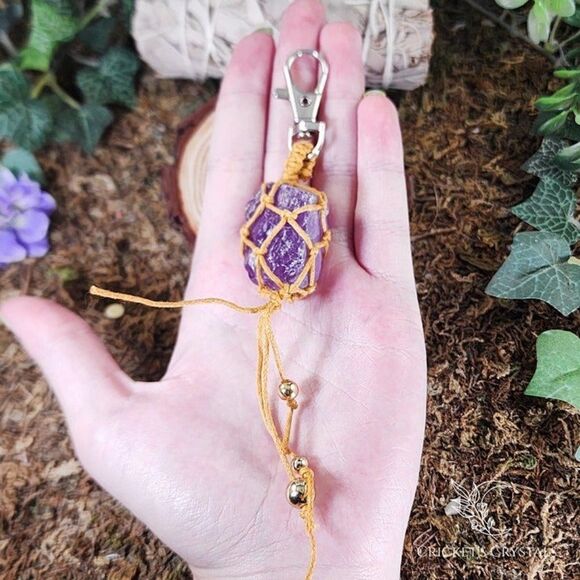 Raw Amethyst Crystal Keychain #15 - Picture 1 of 2